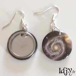 Whirlpool Galaxy button earrings
